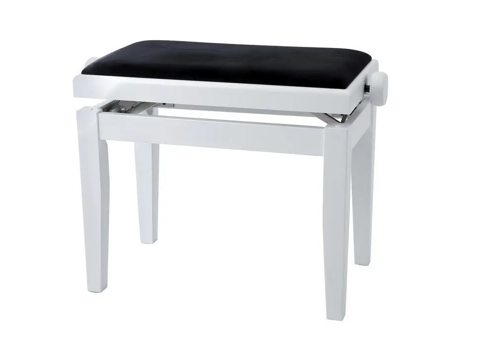 Produit De Marque Gewa Banquette de piano blanc mat velours noir