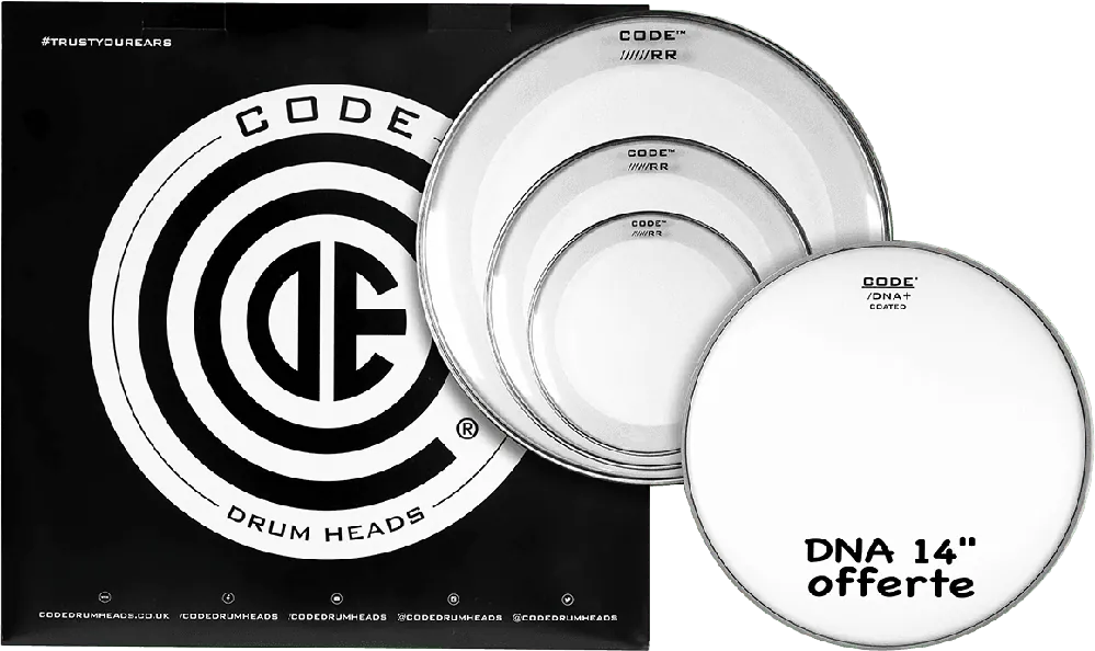 Code TPRRCLRR Tom Pack - Transparente Rock 10" 12" 16" + 14" DNA Bon Plan