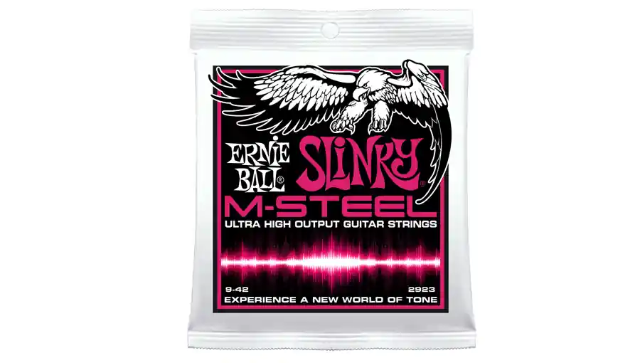 Ernie Ball 2923 Cordes guitare électriques M-Steel super-slinky 9-42 Quantité Limitée