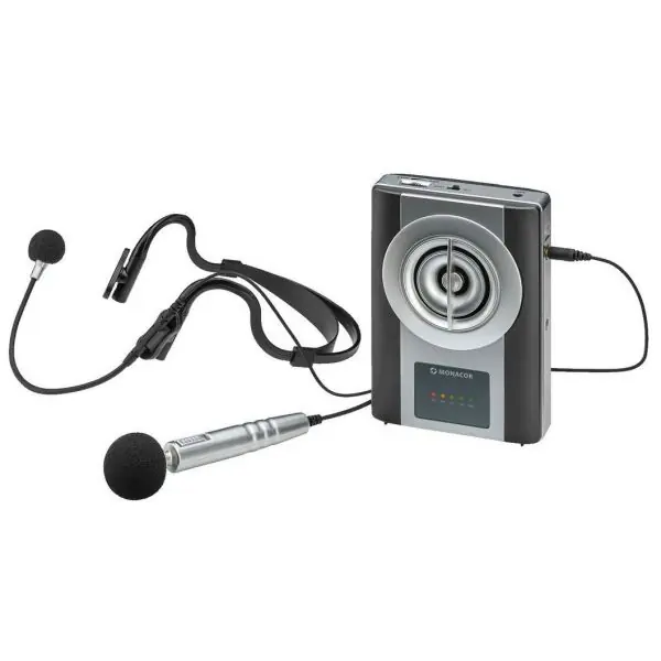 EnergysonPorte voix WAP-8 portable avec micro serre-tête et micro pocket Commander Vite