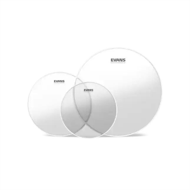 Evans Packs de peaux de toms G1 transparentes, Standard (12 Vente Directe