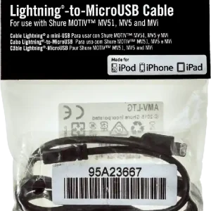 Promotion Saisonnière Shure AMV-LTG Câble micro USB Lightning 1 m
