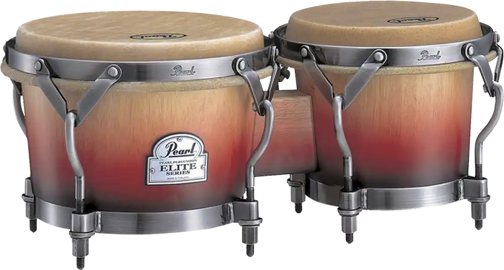 Authentique Pearl Drums BW300FC-526 bongos Elite Folkloric - 7" & 8" 1/2 chêne crimson sunrise