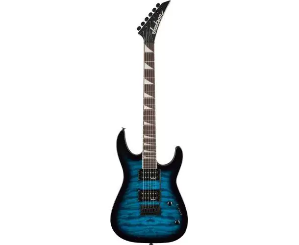 JS SERIES DINKY JS20 DKQ 2PT AMARANTH FINGERBOARD TRANSPARENT BLUE BURST Meilleure Vente