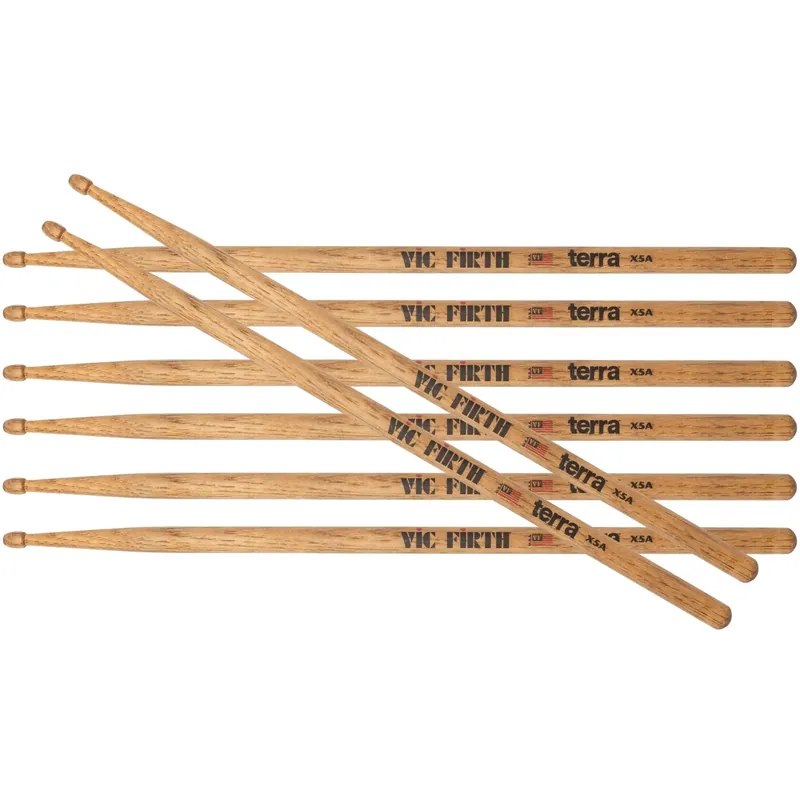 VIC FIRTH PX5AT4PK Pack Baguettes X5A Terra 4 Paires Meilleur Choix