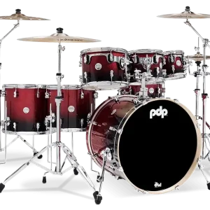 PDP Concept Maple Batterie 22"/7pcs Red/Black Fade Lacquer Livraison Express