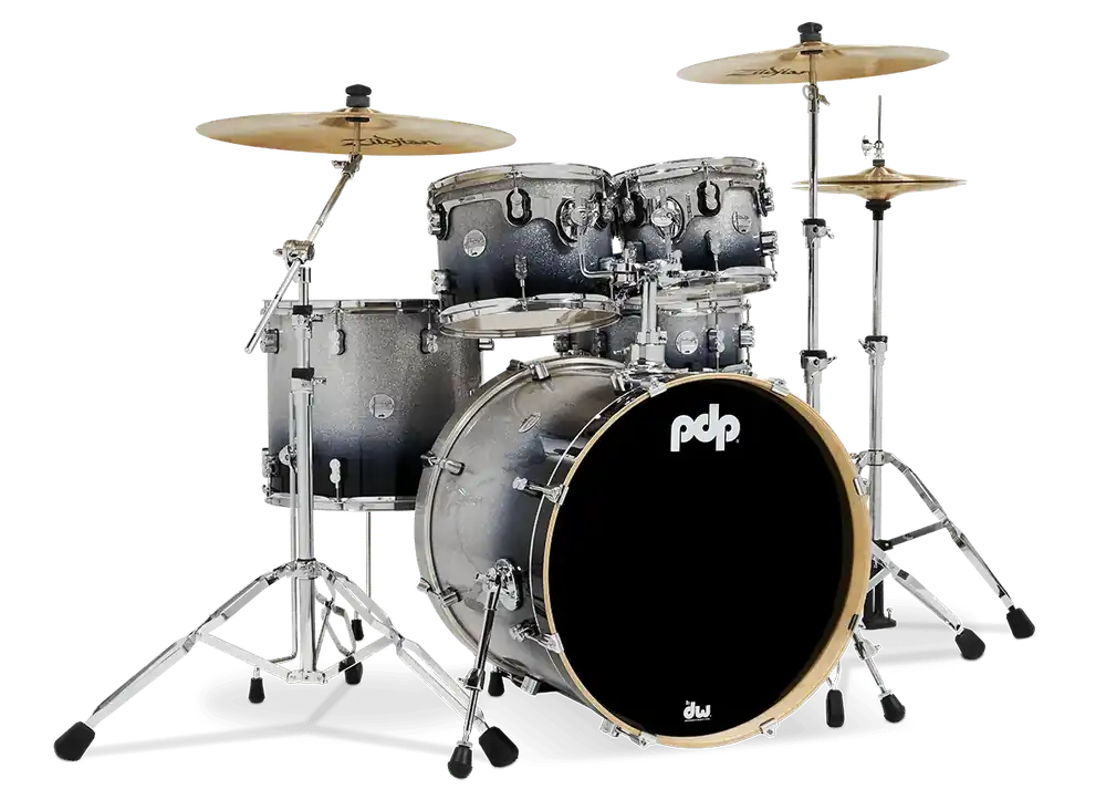Livraison Express PDP Concept Maple Batterie 22"/5pcs Silver/Black Fade Lacquer