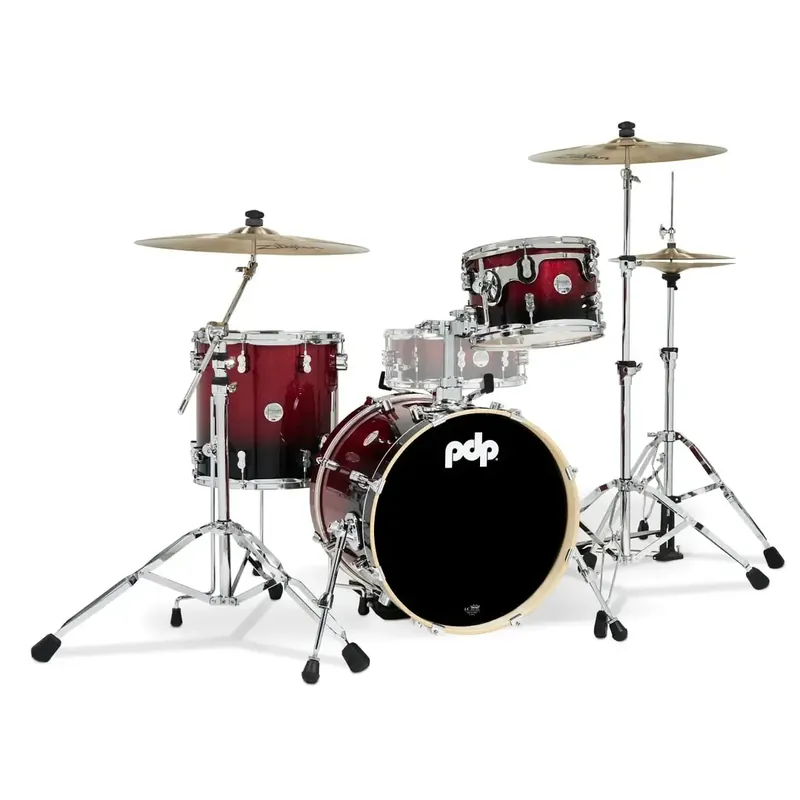 Nouvel Arrivage PDP Concept Maple Batterie 18"/3pcs Red/Black Fade Lacquer
