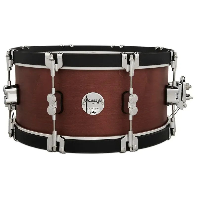 PDP Concept Classic Caisse Claire 14"x 6.5" Oxblood Stain/Ebony Hoop Offre Spéciale