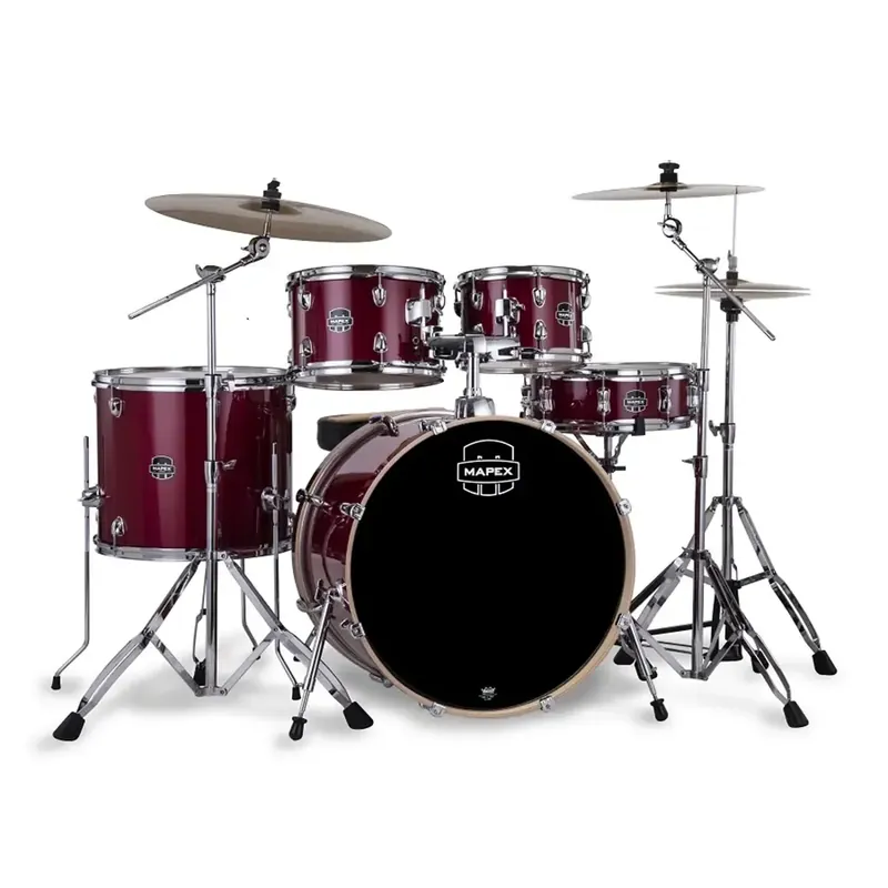 Populaire MAPEX Venus Batterie 22"/5pcs Crimson Red Sparkle w/ Pack Cymbales Mapex