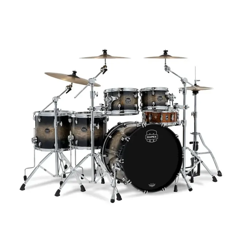 MAPEX Saturn VI Batterie 22"/5pcs Black Ink Burst Réduction