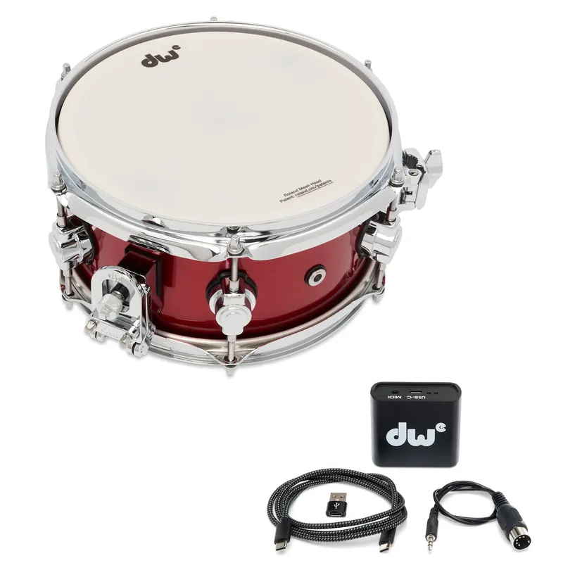 DWe Caisse Claire 10"x 05" Black Cherry Metallic Lacquer Bundle Jusqu'à Épuisement Des Stocks