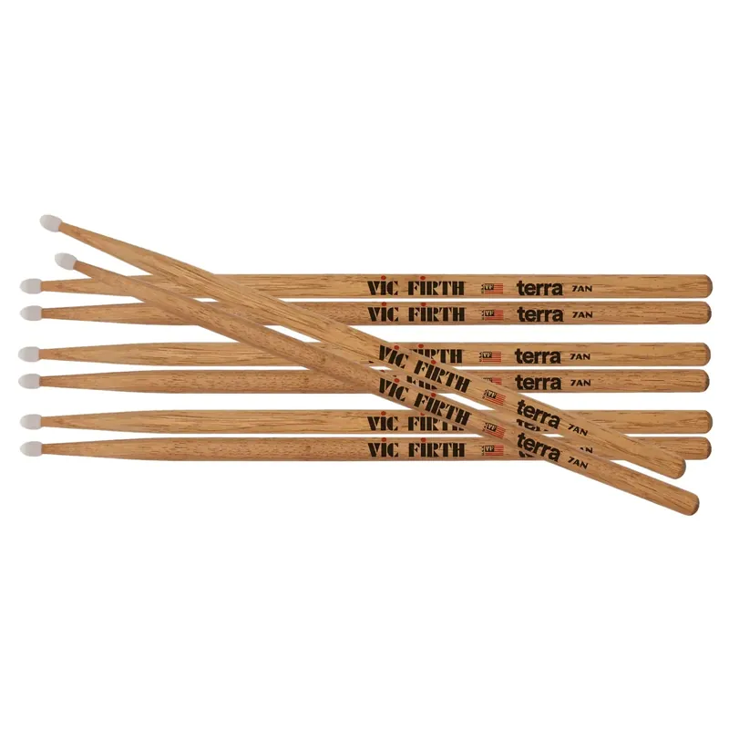Nouvelle Collection VIC FIRTH P7ATN4PK Pack Baguettes 7A Terra Nylon 4 Paires