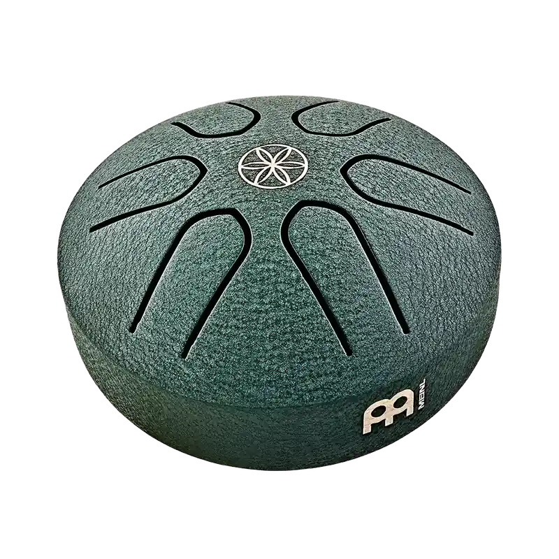 MEINL SONIC ENERGY SONIC ENRGY PSTD4DGGOL Pocket Steel Tongue Drum 3" 6 Notes 440hz, La Majeur, Dark Green Germ of Life Usine Directe