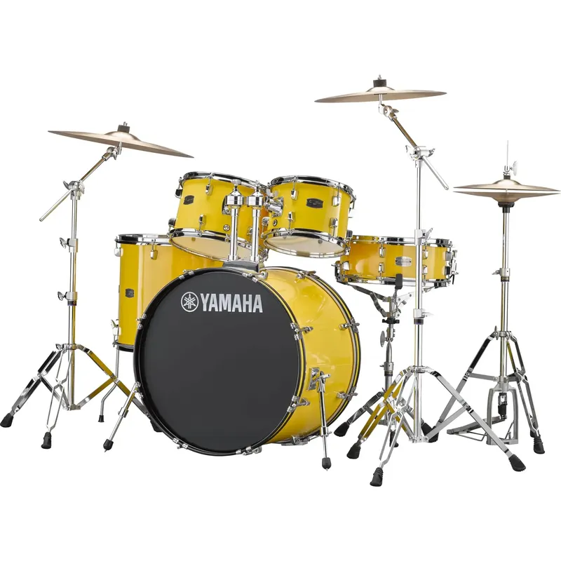 Offre Limitée YAMAHA Rydeen Batterie 20"/5Pcs Mellow Yellow + Hardware + Cymb Paiste