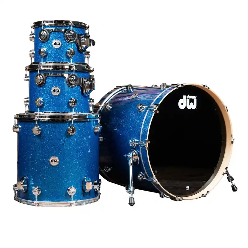 DW Collector‘s Series Batterie 22"/4pcs Finish Ply Blue Glass Usine Directe
