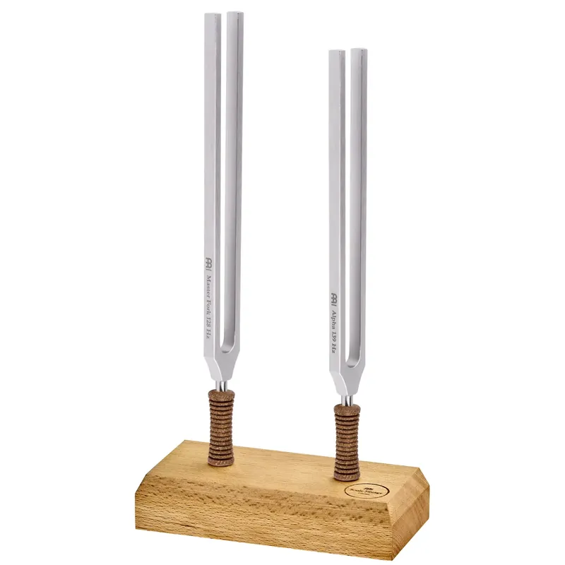 Vente Flash MEINL SONIC ENERGY TTF-ALPHA-SET Diapasons Binaural Therapy Set Alpha 2 pcs. w/Support Bois