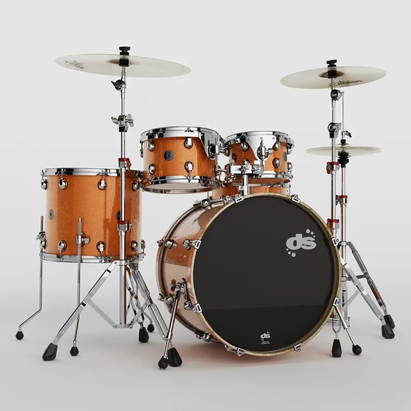 DS DRUMS Groove Master Batterie 22"/5pcs Orange Galaxy Wrapped w/ Hardware Vente Directe