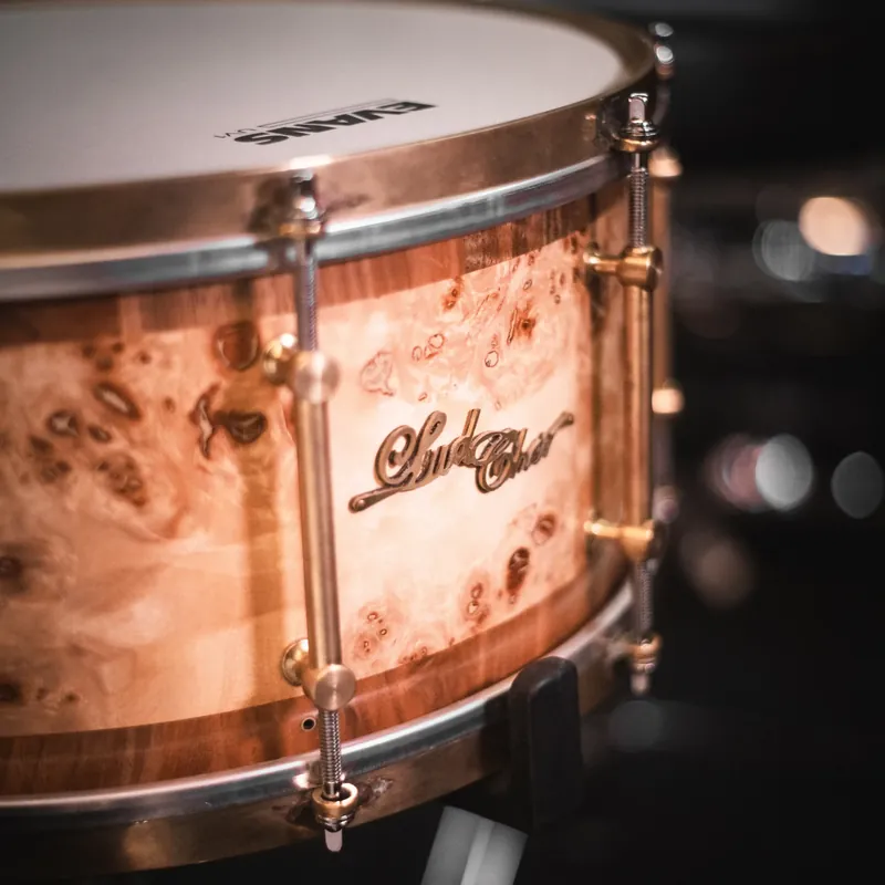 LUDCHER Caisse Claire 14"x 6.5" Mapa Burl Top Vente