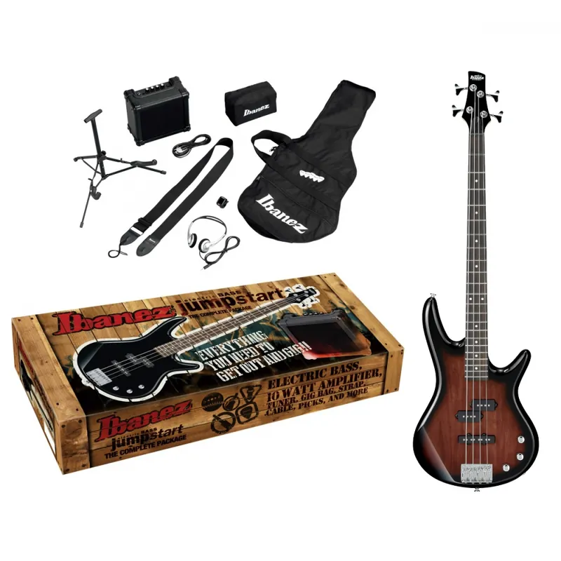 Petit Prix Ibanez Pack basse électrique Jumpstart WNS Walnut Sunburst