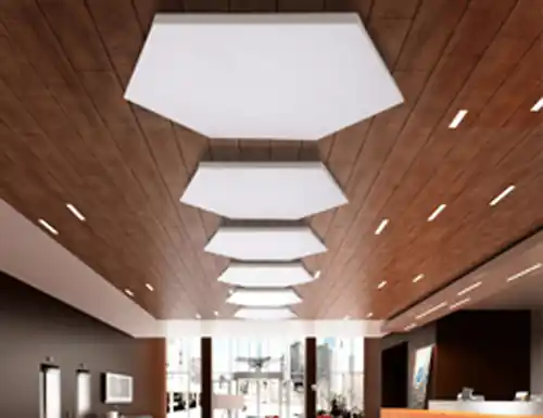 Primacoustic PAINT-HEXUS-36 Paintable Ceiling Clouds - Hexagonal 91 x 91 x 3,8 cm (2 pièces) Certifié