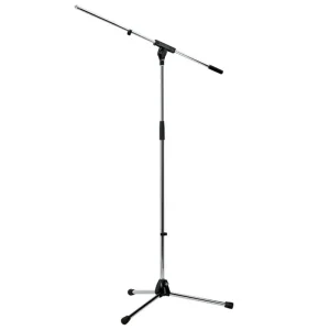 K & M Stands Microphone Stand w/Boom - Chrome Top Vente