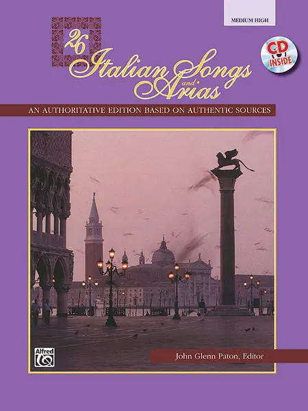 Affaire À Saisir Alfred Publishing 26 Italian Songs and Arias - Paton - Medium High Voice - Book/CD