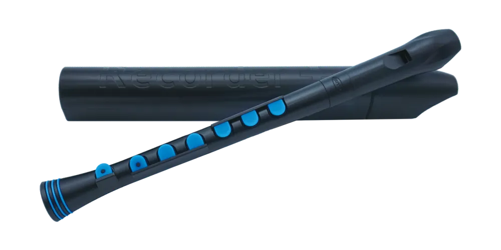Nuvo Recorder+ with Case - Baroque Fingering - Black/Blue Dernier Modèle