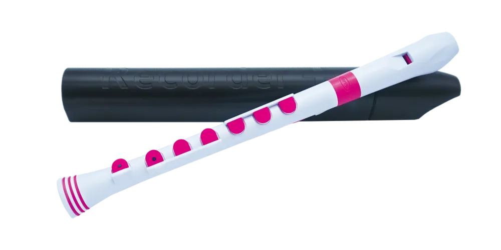 Nuvo Recorder+ with Case - Baroque Fingering - White/Pink Promotion Saisonnière