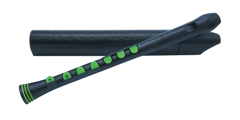 Nuvo Recorder+ with Case - Baroque Fingering - Black/Green Super Prix