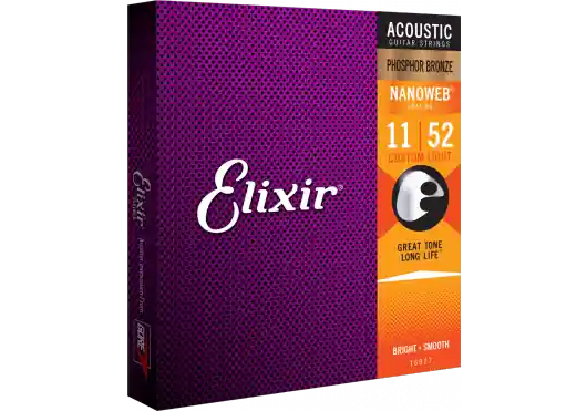 Elixir NANOWEB PHOSPHOR BRONZE CUSTOM LIGHT 11/52 Livraison Express