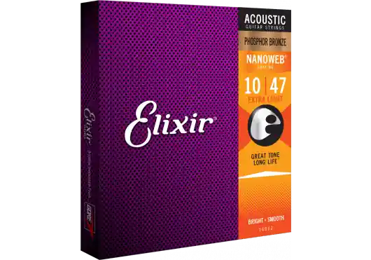 Elixir NANOWEB PHOSPHORE BRONZE EXTRA LIGHT 10-47 Meilleur Prix