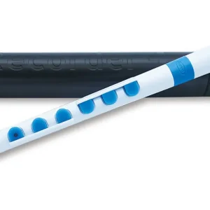 Retour Gratuit Nuvo Recorder+ with Case - German Fingering - White/Blue