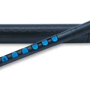 Commander Maintenant Nuvo Recorder+ with Case - German Fingering - Black/Blue