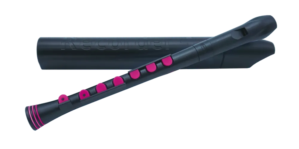 Expédition Rapide Nuvo Recorder+ with Case - Baroque Fingering - Black/Pink