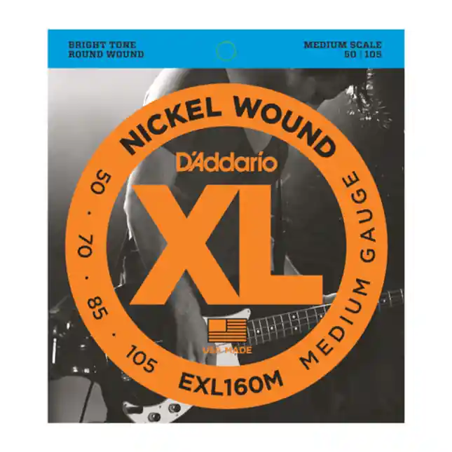 Achetez Aujourd'hui D‘Addario NICKEL pour basse D‘Addario EXL160M, Medium, 50-105, cordes moyennes