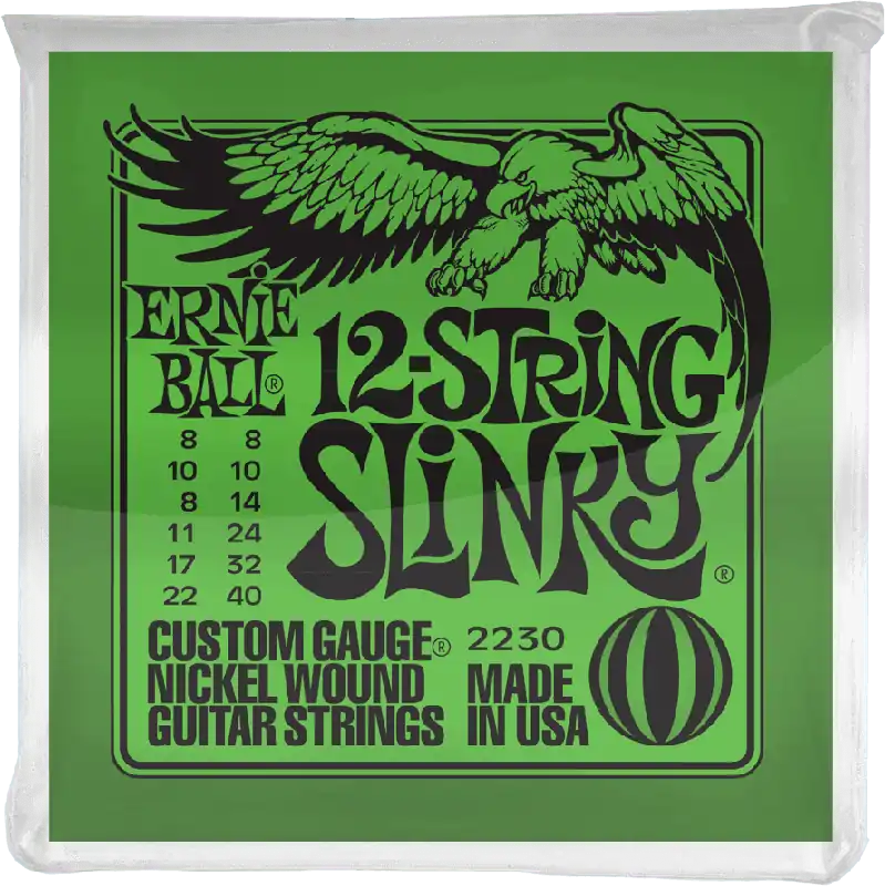 Nouvelle Collection Ernie Ball 2230 Electriques Slinky Nickel Wound 12 cordes 8/40