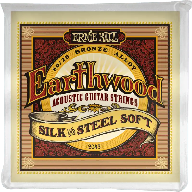 Populaire Ernie Ball 2045 Acoustiques Earthwood 80/20 Bronze Soft silk&steel 11/52