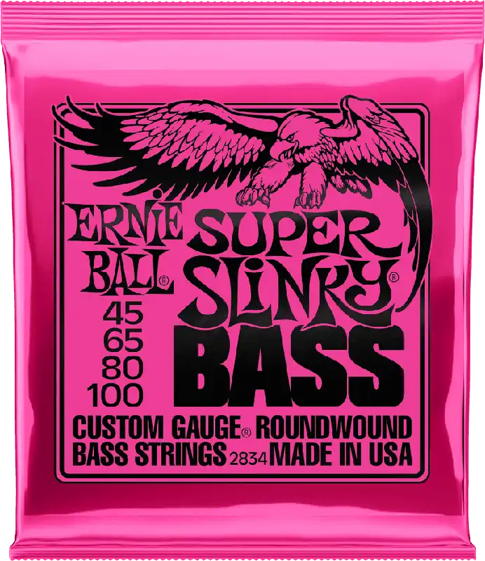 Ernie Ball 2834 BASSES Slinky Nickel Wound Super slinky 45/100 Commander Maintenant