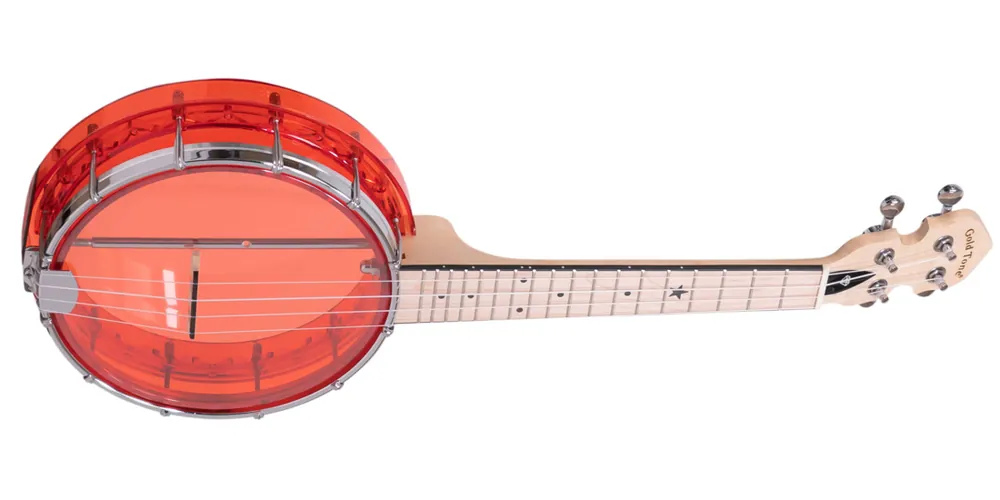 Affaire À Saisir Gold Tone Little Gem See-Through Banjo-Ukulele - Ruby