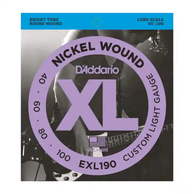 Acheter Direct D‘Addario NICKEL pour basse D‘Addario EXL190, Custom Light, 40-100, cordes longues