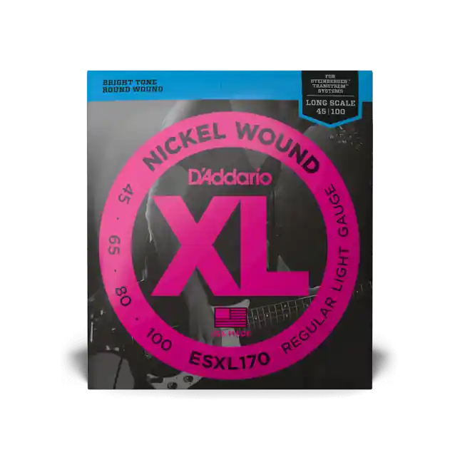 Affaire À Saisir D‘Addario Nickel pour basse D‘Addario ESXL170, Light, 45-100, extrémités à boule, cordes longues