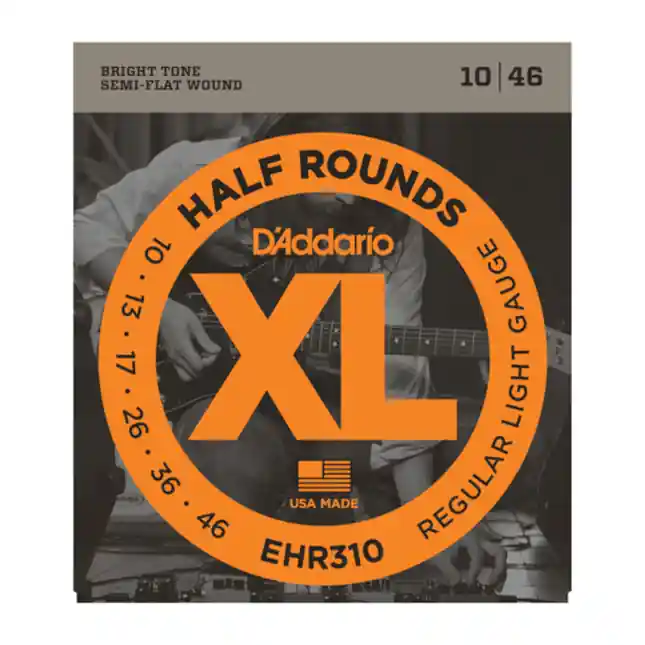 Soldes D‘Addario Cordes à filet demi-rond pour guitare électrique D‘Addario EHR310, Regular Light, 10-46