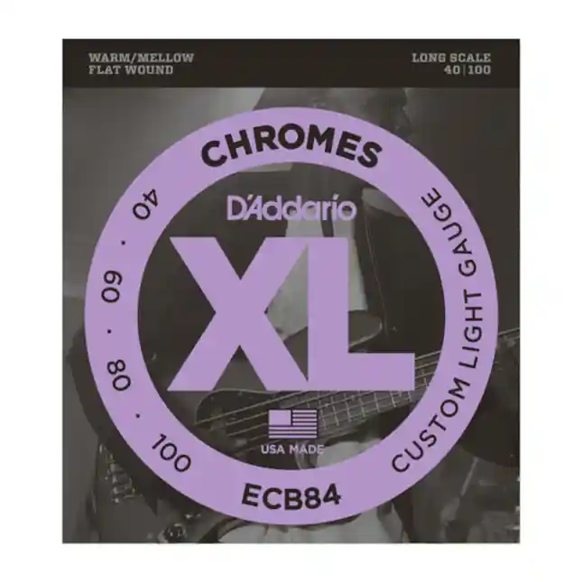 D‘Addario Cordes pour basse D‘Addario Chromes ECB84, Custom Light, 40-100, cordes longues Offre Spéciale