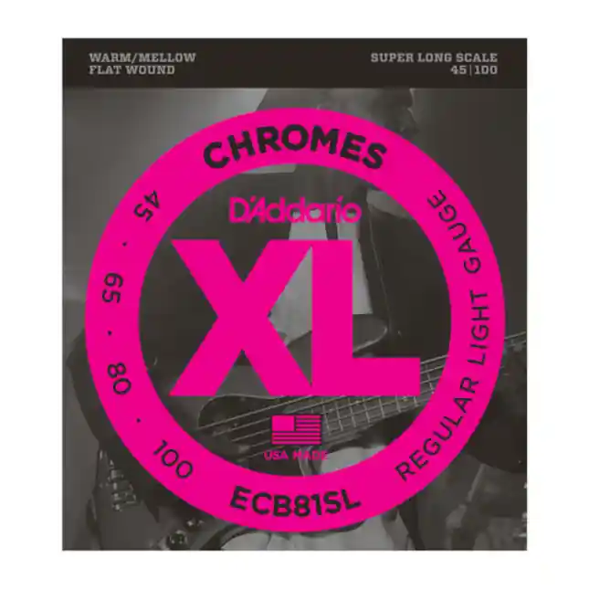D‘Addario Cordes pour basse D‘Addario Chromes ECB81SL, Light, 45-100, cordes extra-longues Quantité Limitée
