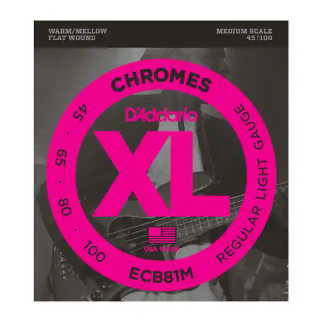 D‘Addario Cordes pour basse D‘Addario Chromes ECB81M, Light, 45-100, cordes moyennes Must-Have