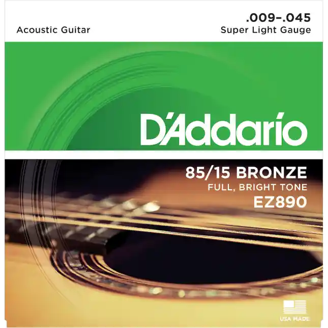D‘Addario 85/15 Bronze Acoustic Guitar Strings, Super Light, 09-45 Achat Immédiat