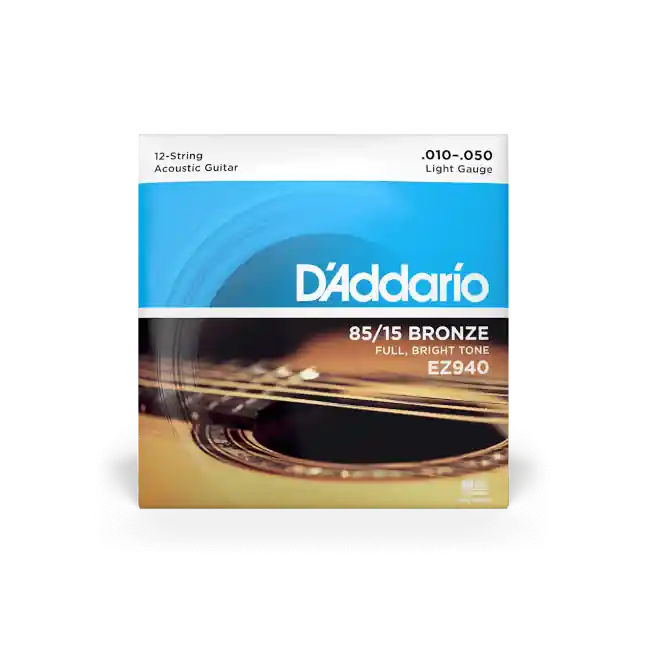 D‘Addario 85/15 Bronze 12-String Acoustic Guitar Strings, Light, 10-50 Prix Choc