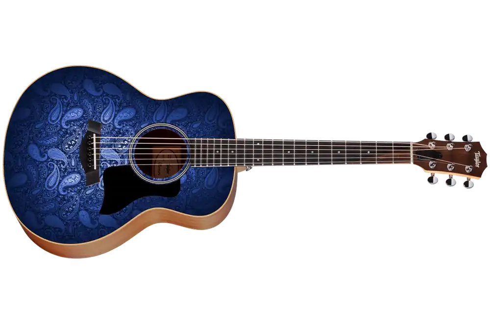 Meilleure Vente Taylor Guitars GS Mini-e Special Edition Acoustic-Electric Guitar - Moonrise Blue Paisley