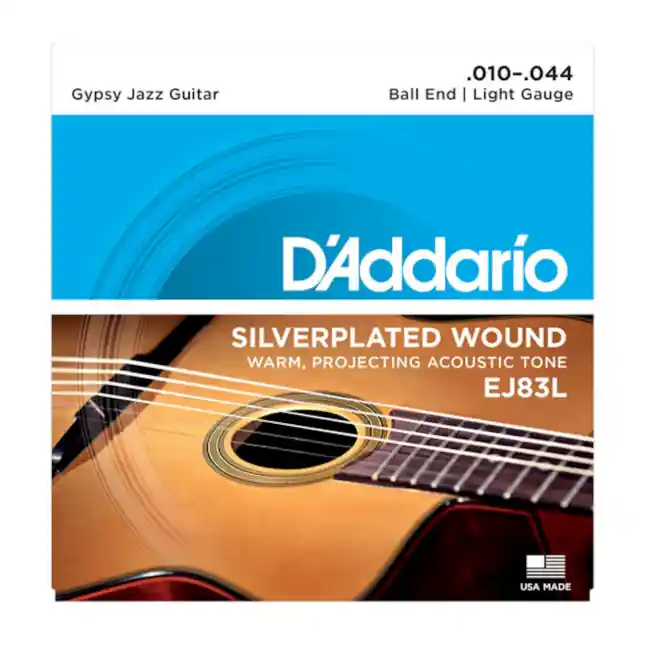 D‘Addario Cordes jazz manouche D‘Addario EJ83L, extrémité à boule, Light, 10-44 Dernier Modèle